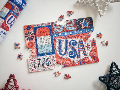 Red White and Blue 150 Pc Mini Puzzle