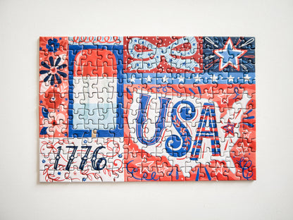 Red White and Blue 150 Pc Mini Puzzle