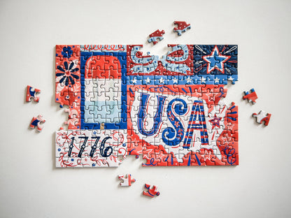 Red White and Blue 150 Pc Mini Puzzle