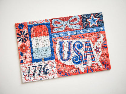 Red White and Blue 150 Pc Mini Puzzle