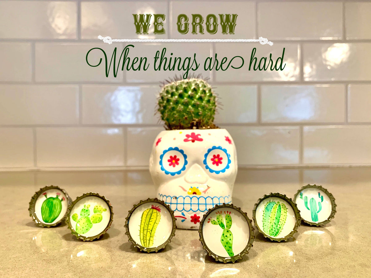 Cactus Magnets - Spring decor, Handmade & Eco-friendly
