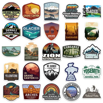 National Parks Stickers Stationery Journaling Accessory 50pc