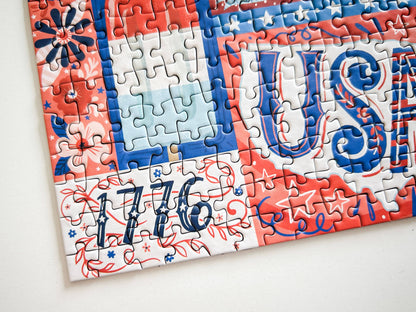 Red White and Blue 150 Pc Mini Puzzle