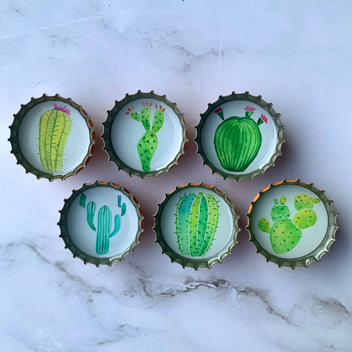 Cactus Magnets - Spring decor, Handmade & Eco-friendly