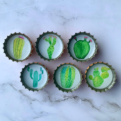 Cactus Magnets - Spring decor, Handmade & Eco-friendly