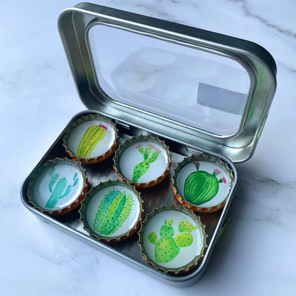 Cactus Magnets - Spring decor, Handmade & Eco-friendly
