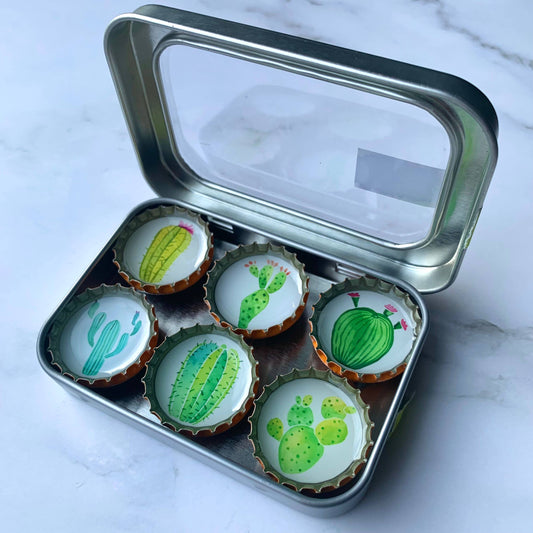 Cactus Magnets - Spring decor, Handmade & Eco-friendly