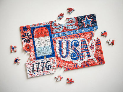 Red White and Blue 150 Pc Mini Puzzle