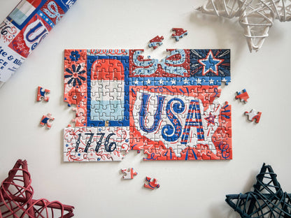 Red White and Blue 150 Pc Mini Puzzle