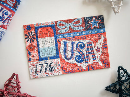 Red White and Blue 150 Pc Mini Puzzle