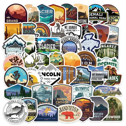 National Parks Stickers Stationery Journaling Accessory 50pc